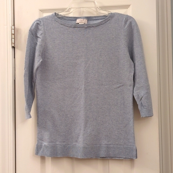 Loft Sweater Light Blue Size S Lightweight 100% Cotton - Picture 1 of 5